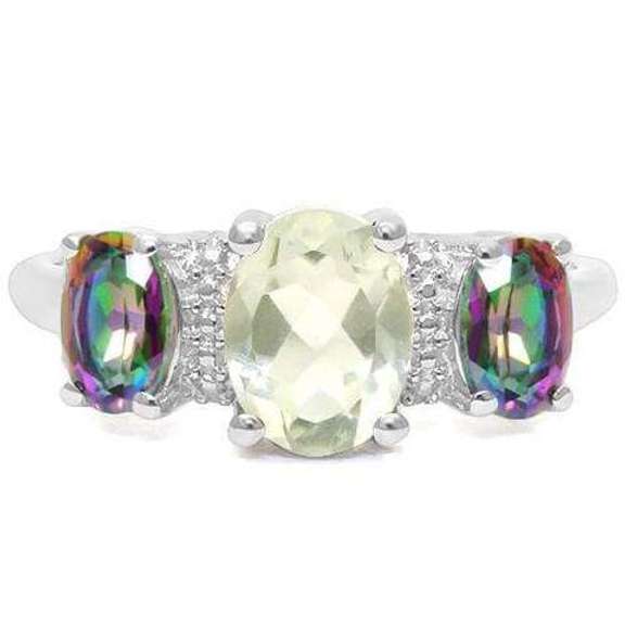 Green Amethyst Sterling Silver Ring