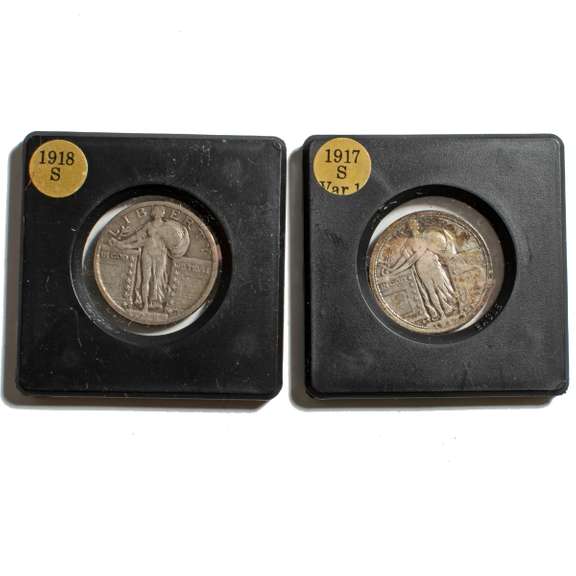 1917 S T-1 &1918 S Standing Liberty Quarters