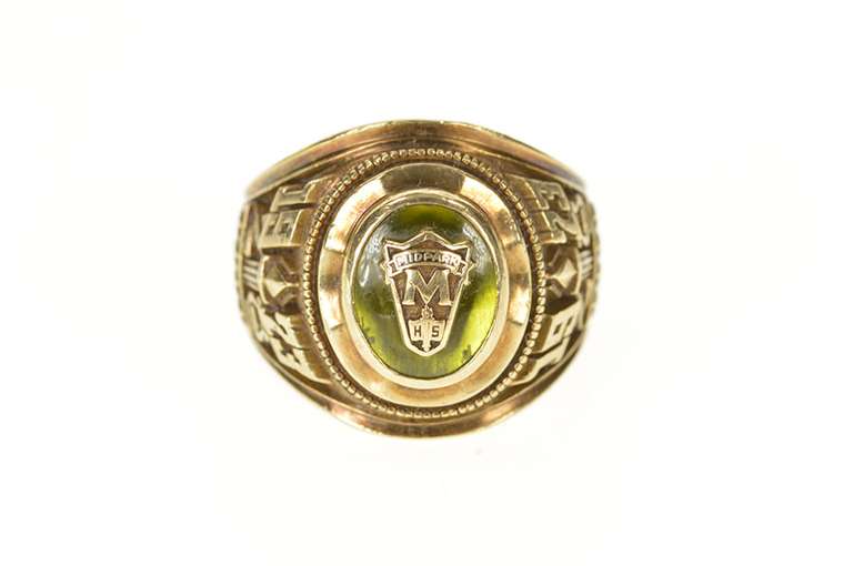 10K Yellow Gold 1973 Midpark High School Ornate Class Ring