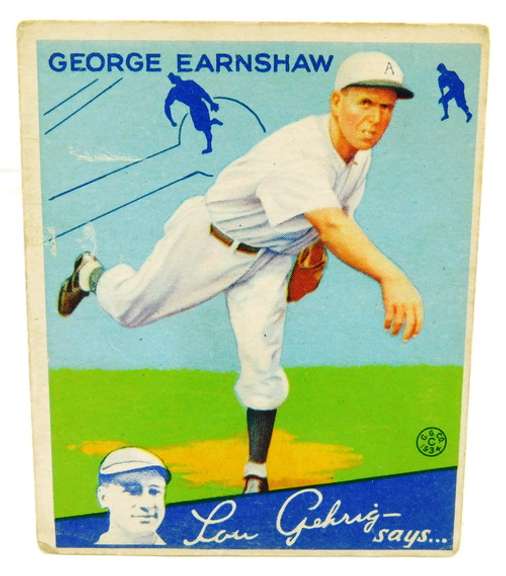 Goudey Gum 1934 George Earnshaw, White Sox Baseball Card