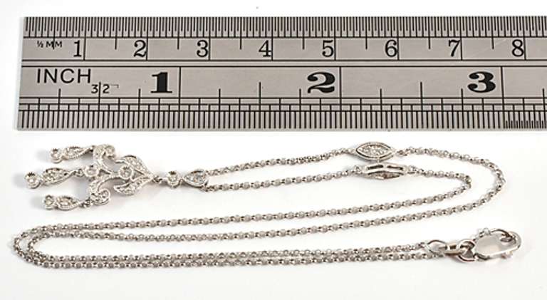 Lively Diamond Necklace in 14K White Gold