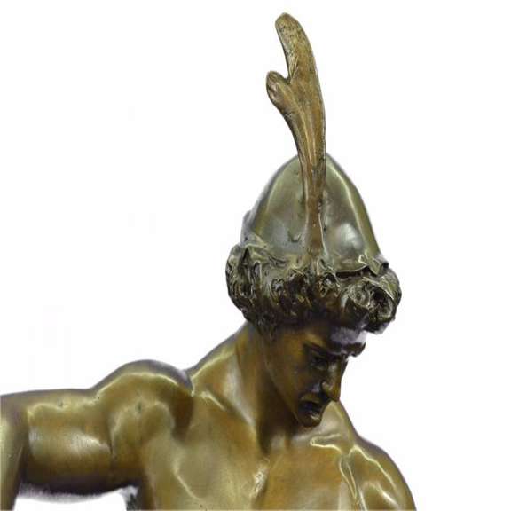 Post Pugnam Picault Bronze Statue on Marble Base Sculpture