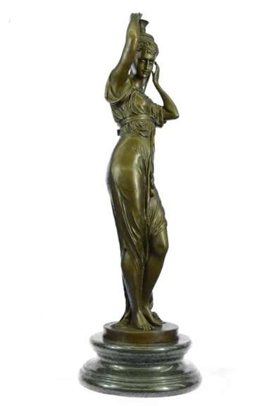 Victorian Lady with water Jug Bronze Sculpture