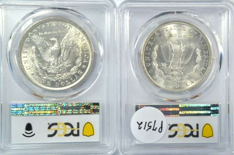 PCGS MS63 1884-O & 1902-O Morgan Silver Dollars
