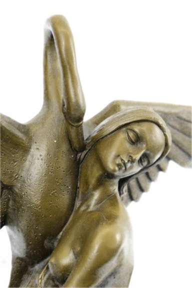 Girl with Swan Bronze Sculpture