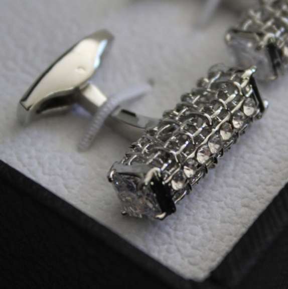 Handsome Pair Jeweled Style Cufflinks By Carelli