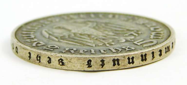 1936 German 5 Mark Silver Coin