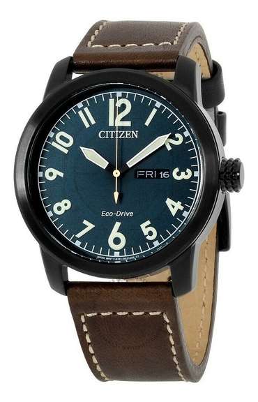 Citizen Eco-Drive Dark Blue Dial Brown Leather  Watch