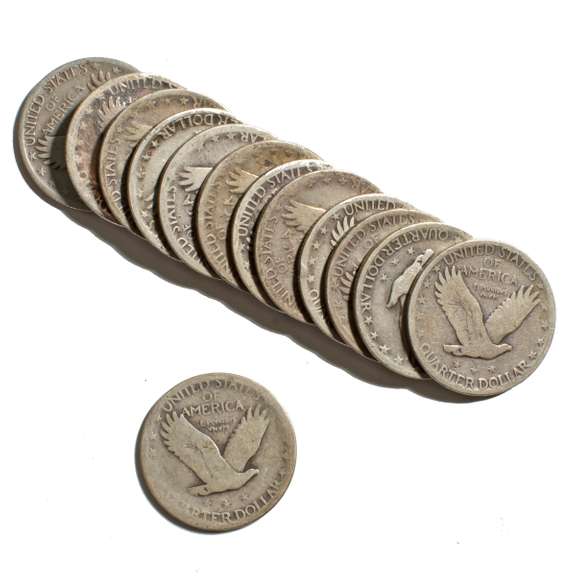 15 Weak &Full Date Standing Liberty Quarters