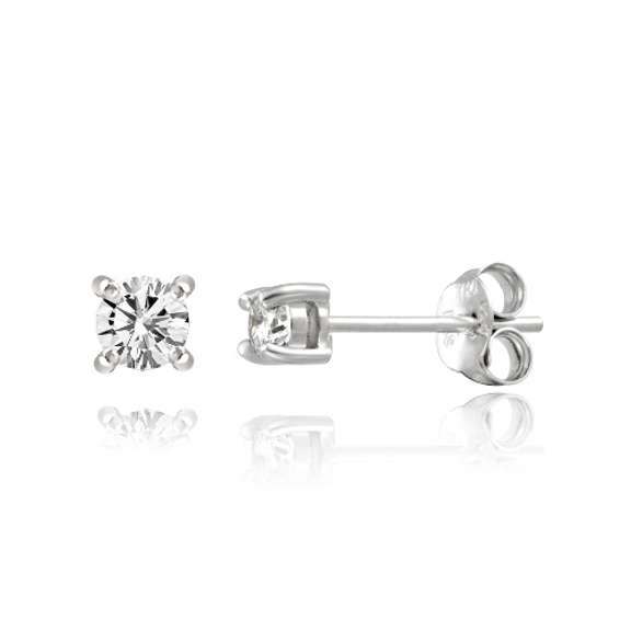 Sterling Silver 1/4ct Diamond Stud Earrings