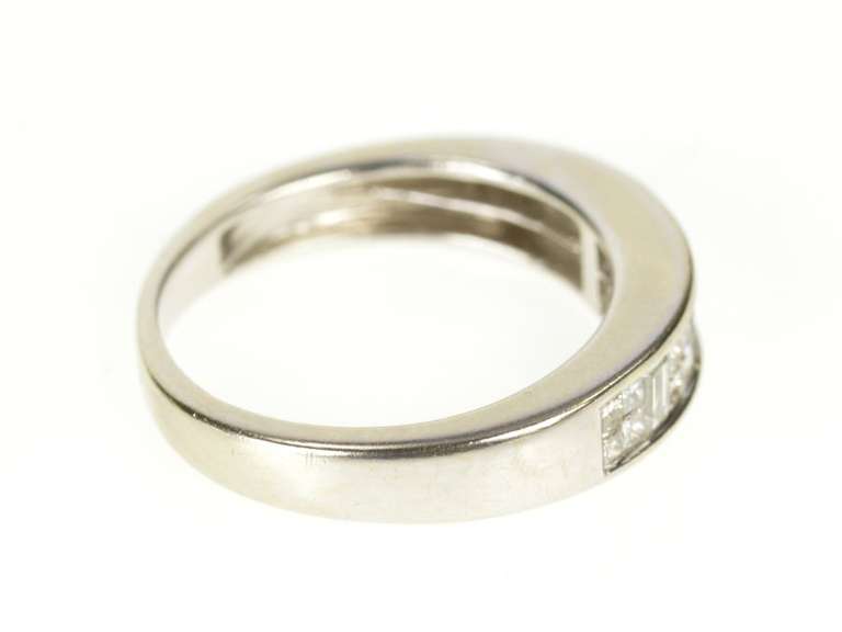 14K White Gold Princess Baguette Diamond Wedding Band Ring