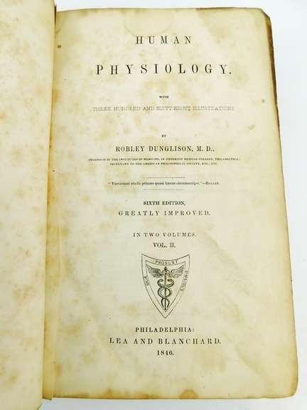 1846 Dunglison's Human Physiology Leather Book