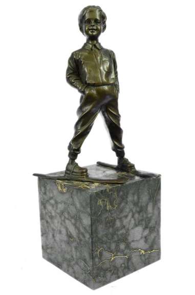 Sport Ski Player Bronze Statue