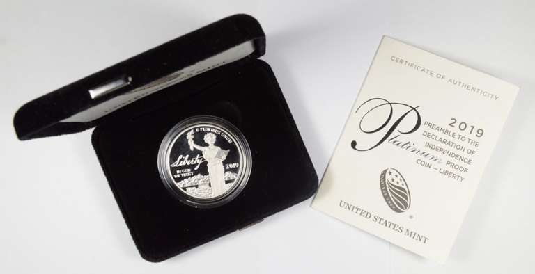 2019-W $100 Declaration Of Independence Platinum Liberty Proof Coin