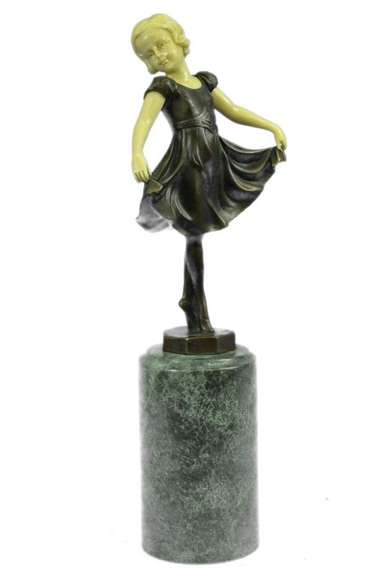Young Baby Girl on Stage Bronze Sculpture