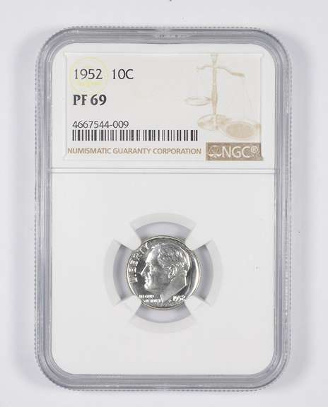 PF69 1952 Roosevelt Dime - Graded NGC