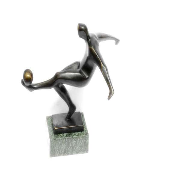 Modernist of Soccer Player Bronze Sculpture