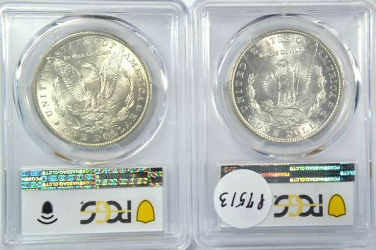 PCGS MS63 1899-O & 1902-O Morgan Silver Dollars