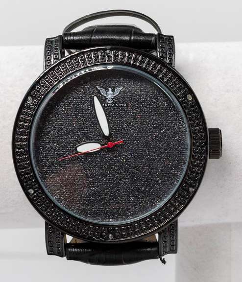 Sparkling Black Diamond King Watch