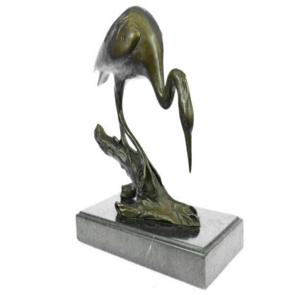 Crane Bird Bronze Sculpture