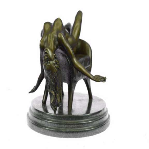 Details about 2 Pcs Handcrafted Sexy Nude Woman on Sofa Chair Bronze Sculpture Statue Figurine