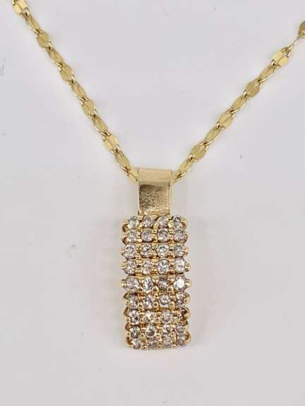 14kt Solid Gold Diamond Pendant