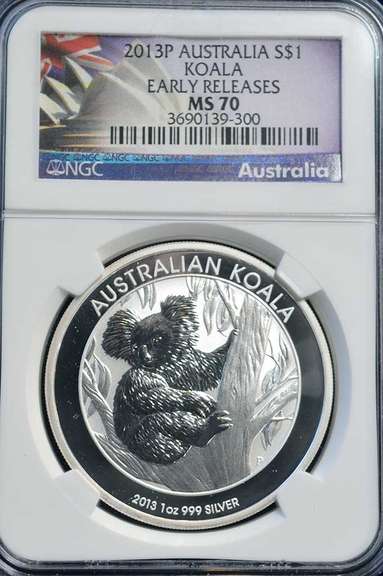 2013 P Australia Koala S$1 NGC ER MS 70