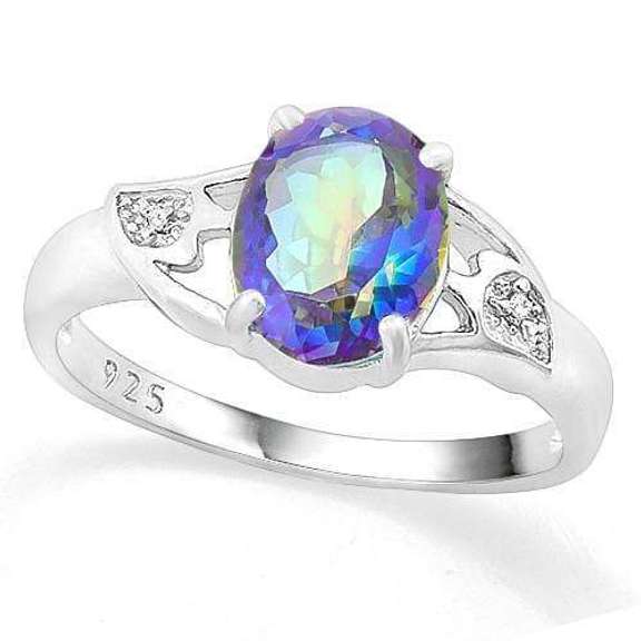 Carat Ocean Mystic Gemstone Sterling Silver Ring