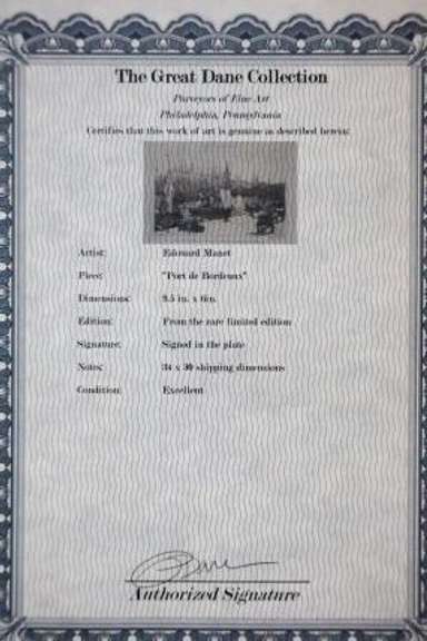 EDOUARD MANET PORT DE BORDEAUX 1910