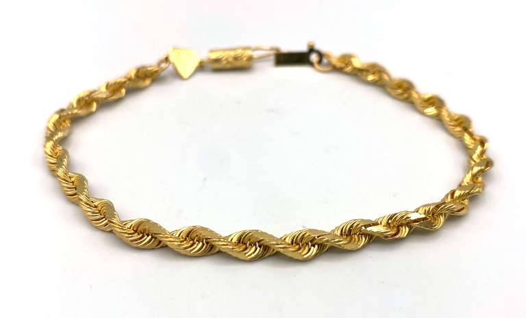 Fancy 14kt Twisted Rope Bracelet