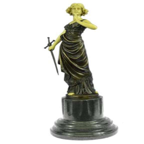 Young Woman With Sword Bronze Statue