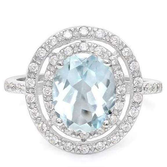 Swiss Blue Topaz Sterling Ring