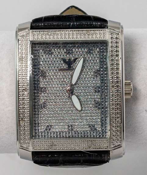 Diamond King Watch with Rectangular Bezel