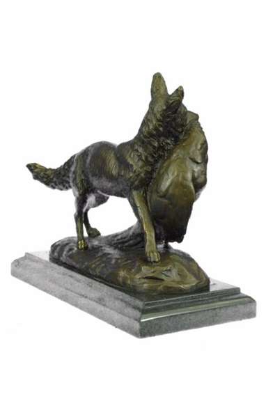 Poacher Fox Bronze Sculpture