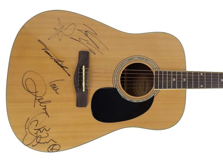 Country Legends Autographed Acoustic Guitar Reba Urban Adkins plus