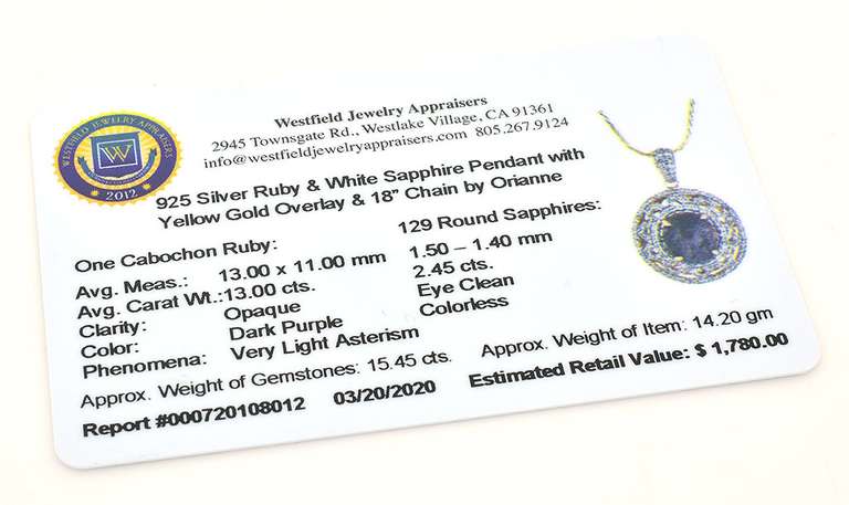 Darling Massive 13.0CTW Star Ruby & Sapphire Necklace in Vermeil