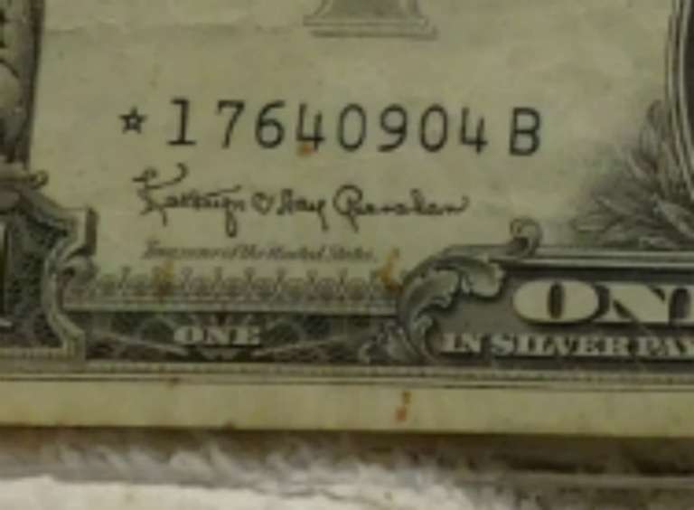 1957-B $1.00 Silver Cert, Star Note