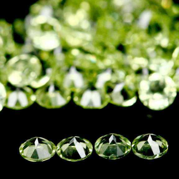 Brilliant 5.41ct set of matched diamond cut Peridot