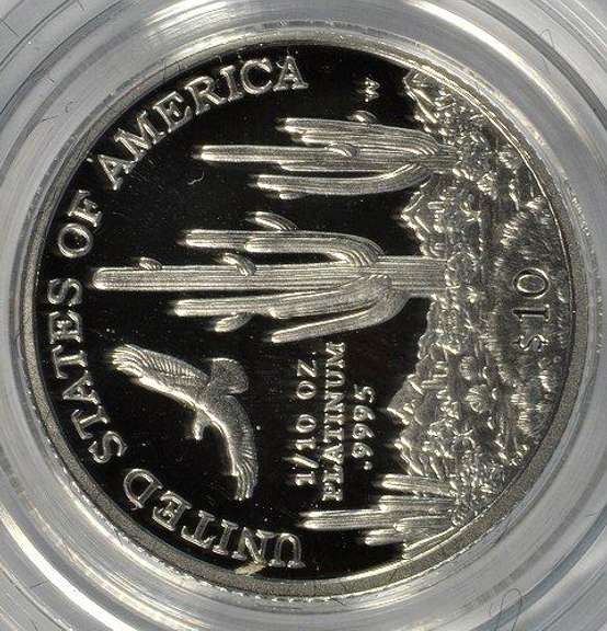 Gem Ultra Cameo PRF 2001-W $10 pure Platinum Eagle