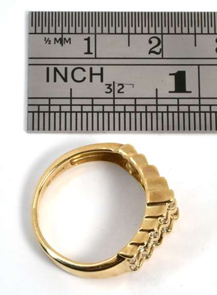 Unusual Channel Set Pyramid Ring
