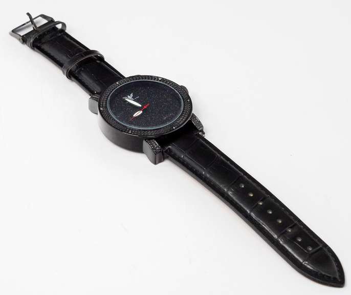 Sparkling Black Diamond King Watch