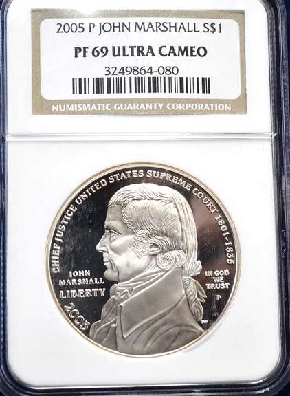 2005 P John Marshall Commemorative  PF 69 Ultra Cameo