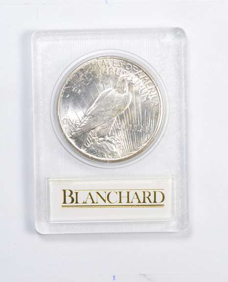 MS63 1927-S Peace Silver Dollar - Redfield - Graded Blanchard