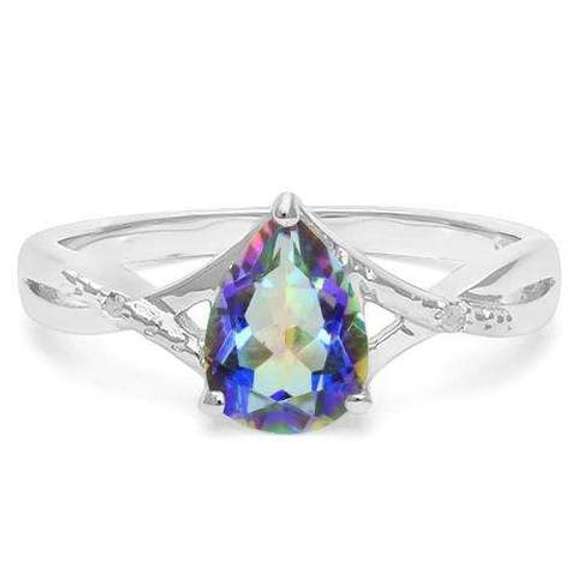 Sterling Silver Ocean Mystic Gemstone Ring
