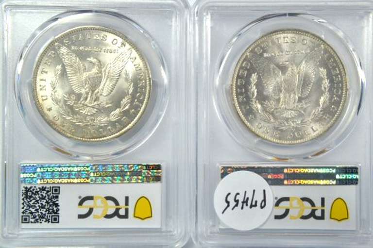Great PCGS MS64 1883-O & 1884-O Morgan Silver Dollars