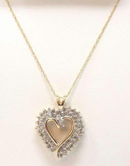 Handsome Diamond Open Heart Necklace
