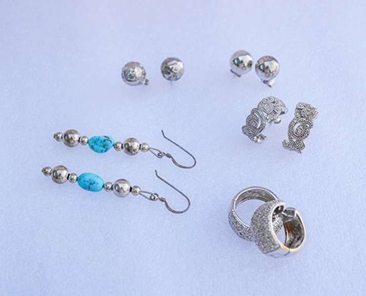 5 (Five) Pairs of Contemporary Sterling Silver Earrings