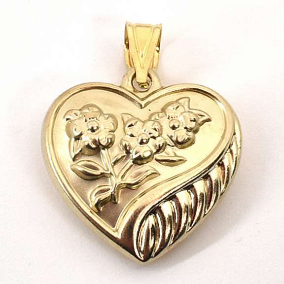 Reversible White & Yellow Gold Heart
