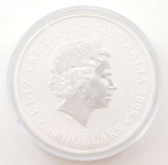 2009 Australia 30 Dollars - 1kg .999 Silver - Koala - Hockey Puck