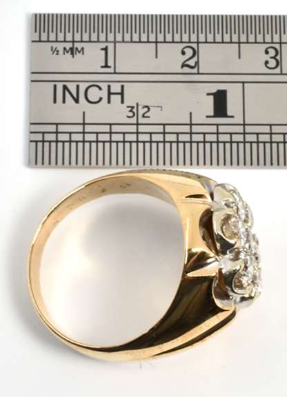 Flashy 1.5 Carat Man's Diamond Cluster